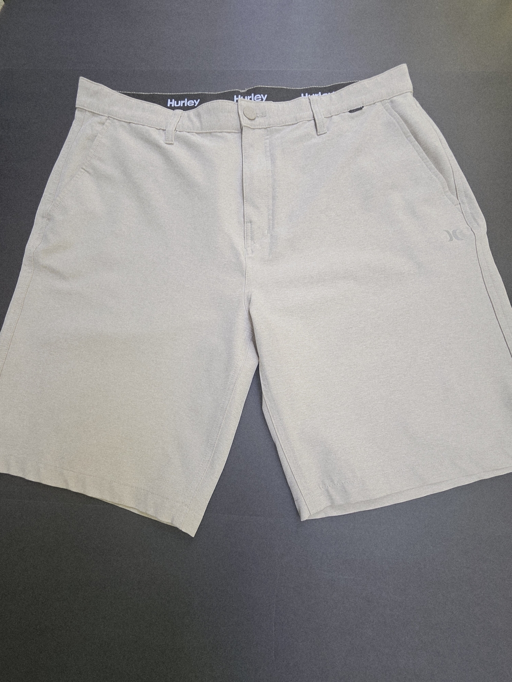 Hurley Mens Phantom Hybrid Shorts Oatmeal Beige Size 38 Casual Stretch Shor